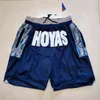 Vintage Just Iverson Don Allen Georgetown Hoyas Basketbol Şortları Kolej Cep Pantolon Sport Retro BCK Hip Hop Beyaz Gri Mens Fermuar Dikiş S-XXL