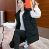 Dames Down Parkas Long Vest Coat Women Fashion Warm Mouwess Parkas Hapleed Solid Loose Female Waistcoat Casual Outerwear Jacket Top 220909