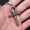Pendant Necklaces Vintage Ancient Egypt Ankh For Men Punk Fashion Stainless Steel Eye Of Horus Necklace Biker Cross Amulet Jewelry Gift
