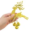 Decorações de Natal 1PCS Gold Silver Reindeer PVC Elk Tree Pingente Ornament Cute Deer com Bell Diy Decor Kids Gift Navidad Noel 220912