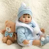 Bambole 18 pollici realistiche Reborn Baby cotone corpo arti in silicone ragazzo bambola giocattolo per bambini bambini compleanno regali di Natale 220912