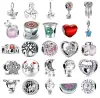 Nueva moda auténtica plata de ley 925 para Pandora Charm Beads Forever Home pulsera collar DIY señoras moda joyería de lujo