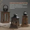 Świecane świece Świece Uchwyt Vintage odporna na warunki atmosferyczne stołowe wiszące latarnia drewno świecznik