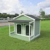 kennels pens Outdoor Solid Wood Dog Houses Luxury Indoor Garden Dogs Kennels Double Door Puppy Villa Balcony Waterproof Sunscreen Pets Cages 220912