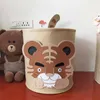 Storage Baskets Felt Animal Tiger Basket For Kids Toys Clothes Lion Elephant Thick Bag Handmade Big Size Room Decor 220912