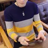 Mens Sweaters Korea Grey Sweaters And Pullovers Men Long Sleeve Knitted Sweater High Quality Winter Pullovers Homme Warm Navy Coat 3xl est 220912