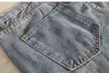 Herrjeans Vintage Kvinnor Herr Koreanska jeansbyxor Y2K Cltohes Streetwear Tryckta Patchwork Man Baggy Raka byxor för män