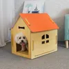 Zwingergehege Halbgeschlossene Hundehütten Einfacher Kätzchenkäfig Atmungsaktive Katzenvilla Hundehütten aus Holz Four Seasons Universal Pet Room Products T 220912