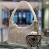 Evening Bags 3pcs Hobo Bag Rhinestone Tote Axillary Bag Women Mini Nylon Handbags Full Water Drill Pendant Fashion Crossbody Shoulder Bags