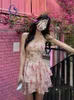 Casual Dresses 2 Piece Dress Set Women Floral Mini Blus Korean Fashion Suits Sweet Clothing Sexy Party Beach 2022 Summer