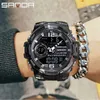 Wristwatches SANDA G Style Digital Watch Men Waterproof Shock Quartz Dual Display Sport Men Watches LED Chrono Electronic relogio 3901739