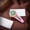 Moda damska spinka do włosów różowa designerska spinka do włosów list stop francuski Retro biżuteria prezenty dla kobiet hurtownia spinka do włosów z pudełkiem