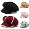 Bérets cachemire agneau casquettes arrivent femmes Sboy Gatsby casquette octogonale boulanger culminé béret conduite chapeau femme chapeaux peintre Tour