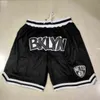 Basketball Shorts Just Don Retro Reward High School White City Version Wear Sport Pant With Pocket Zipper Sweatpants Hip Pop Red Blue