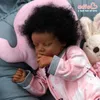 Dolls ADFO 17 Inches Black Reborn Baby Doll Lifelike born Colored Soft Vinyl LoL Christmas Gifts For Children Girls 220912