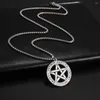 Pendentif Colliers My Shape Wiccan Pentagram Collier Runes Strass Acier inoxydable Supernatural Star Amulette Talisman Bijoux Vintage