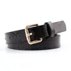 Belts Wholesale Snake Print Leather For Women High Quality Vintage Female Dress Belt Gold Square Pin Buckle Jeans Waistband 834