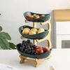 Paniers De Rangement Salon Conteneur De Stockage En Plastique Assiette De Fruits Jardin Snack Maison Panier À Gâteau Plats Décoration Plat Après-midi-thé Trois Couches 220912