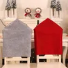 Stoelhoezen 50x60cm Santa Claus Cap Xmas Dinertafel Kerstdecoratie voor Home Back Cover Navidad