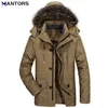 Mens Down Parkas Mantors Winter Men Hooded Parkas Casual Coats Fleece Liner Faux päls plus sammet tjocka varma män jackor mode ropa överrock 7xl 220912