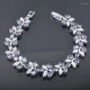 Necklace Earrings Set For Women Wedding Bracelet Purple Cubic Zirconia Silver Color And Ring Christmas Gifts QS0533