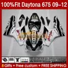 Carenature per stampi ad iniezione per Daytona 675 675R 2009-2012 Bodys 150No.14 Daytona675 09 10 11 12 Carrozzeria Daytona 675 R 2009 2010 2011 2012 Kit carenatura OEM fabbrica bianca blk