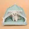 Kennes Pens Pet Dog Tent Dom Drukuj Zamknięte koty namiot łóżko wewnętrzne składanie przenośna przytulna kocien Kennel dla małych psów Puppy Cats 220912