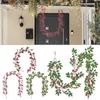 装飾的な花DIYドアデコレーションクリスマスハロウィーン感謝祭の日ベリーバインガーランドフルーツ植物フェイク