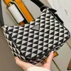 Evening Bags Underarm Bags Women Triangle Print Handbag Shoulder Leather Luxury Designer Brand Crossbody Female Purses 220324
