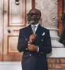 Męskie garnitury Blazers Przyjazd Czarni moda mężczyźni garnitury Lapel Groom Tuxedos Costume Homme Wedding Terno Masculino Slim Fit 2 szt. Kurtki 220909