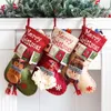 Juldekorationer strumpor Santa Claus Snowman Pendant Ornaments Boots Children's Year Candy Bag Gift Pise Tree 220912