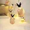 Strings Christmas Tree Ornaments Led Light Pineapple Fruit Lantern Rattan Wedding Decoration Tropical Party Supplies