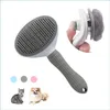 C￣es de cuidar de c￣es cuidando de cabelos e cuidados pincel gato pente de a￧o inoxid￡vel para limpeza longa Pets c￣es acess￳rios Drop Drop 2021 HOM DHUGD