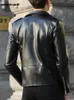 Мужская кожаная искусственная кожа Mauroicardi Spring Adumn Short Fitted Cool Black Faux Leather Biker Jacket Мужчина на молнии с длинным рукавом с длинным рукавом плюс размеры 4xl 5xl 220912