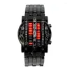Polshorloges luxe man kijkt modemerk Sport Men Women Creative roestvrij staal LED Datum armband Watch Binary polshorloge