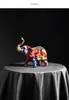 Colorful Elephant figurines Resin Arts Animal Statue Sculpture Wealth Lucky Figurine for Home Aesthetic Decorations