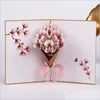 グリーティングカードグリーティングカードクリエイティブ3D 3-Nsional Magnolia Bouquet InvitationカードバースデーウィッシュMsee Pics Day感謝祭D DHD8D