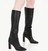 Kvinna Aquazzura Italy Manzoni Boot Bootie äkta läder Suede Zip Mid Calf Block Heel Stretch Ankel Boots Luxury Fashion Box 35-43