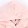 Fourrure de femme Faux Nerazzurri Automne Hiver Rose Fluffy Soft Light Jacket Femmes avec capuche taille haute vêtements de mode coréenne 6XL 7XL 220912