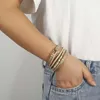 Charm Bracelets Amorcome Vintage Natural Stones Heart Leather Wrap For Women Boho Braided Layered Bracelet With Magnetic Clasp