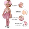 Dockor Ucanaan Girls Doll med Freckle Face 14 tum Full Silicone Reborn Fashion Outfits Christmas Gift for Children 220912