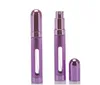 100pcs mini colorful 12ml Travel Perfume Atomizer Atomizer قابلة لإعادة ملء الألومنيوم الزجاج الفارغ
