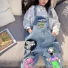 Overalls Kinder Mädchen Cartoon Overalls 10 12 Jahre Jeans Frühling Herbst Mode Casual Teenager Mädchen Hosen 220909