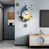 Wandklokken meisd creatieve wandklok moderne bootontwerp thuis interieur horloge decoratie woonkamer zee mew stickers horloge 220909