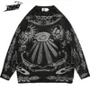 Męskie swetry Sweter Zakres SWEATER KOBIETY HARAJUKU SKULL GRAFFITI RETRO VINTAGE KNITED SWEATE UNISEX BAWIEDOWY JEZPIEŃ I Zima 220912