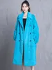 Women's Fur Faux Nerazzurri Winter Oversized Purple Warm Fluffy Soft Coat Women long Sleeve Belt Runway Loose Casual Korean Fashion 220912