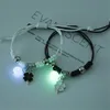 Bracelet lumineux lune étoile, corde réglable pour Couple, Bracelets assortis pour amis, cadeaux d'amour, bijoux 2 pièce/ensemble