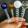 Burner olio di vetro da 14 cm tubo di fumo con tubo a tubo trasparente con tubo di fumo a mano da 30 mm per tamponi bong