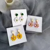 Dangle Earrings 925 Silver Needle Spring Summer Style Flower Selling White Pink Yellow Sweet Drop Earirngs For Women Jewelry Gift