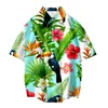 Mäns casual skjortor toucan tryck Hight kvalitet camisa maskulina skjorta för man stil kortärmad plus size camisas de hombre